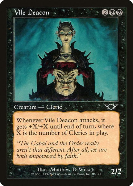 Vile Deacon trading card from Legions Vile Deacon - Legions Magic: The Gathering trading card