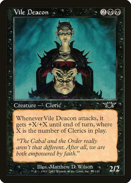 Vile Deacon - Legions Magic: The Gathering trading card