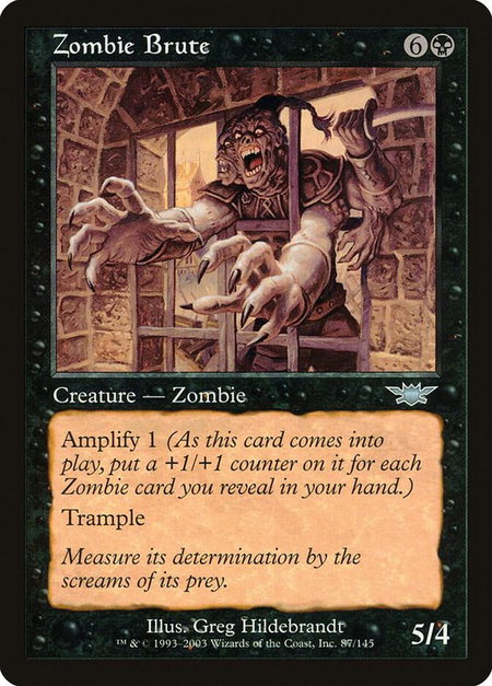 Zombie Brute - Legions Magic: The Gathering trading card