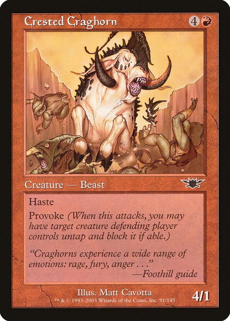 Crested Craghorn - Legions Magic: The Gathering trading card