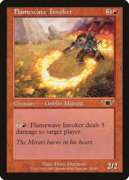 Flamewave Invoker trading card from Legions Flamewave Invoker - Legions Magic: The Gathering trading card