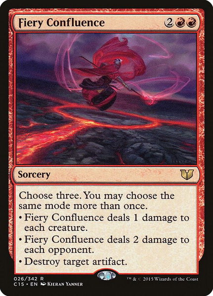Fiery Confluence trading card from Commander 2015 Fiery Confluence - Commander 2015 Magic: The Gathering trading card