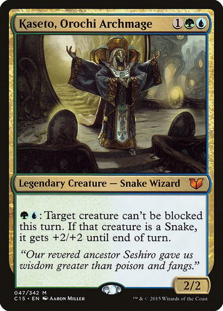 Kaseto, Orochi Archmage trading card from Commander 2015 Kaseto, Orochi Archmage - Commander 2015 Magic: The Gathering trading card