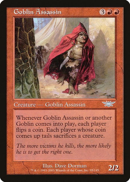 Goblin Assassin trading card from Legions Goblin Assassin - Legions Magic: The Gathering trading card
