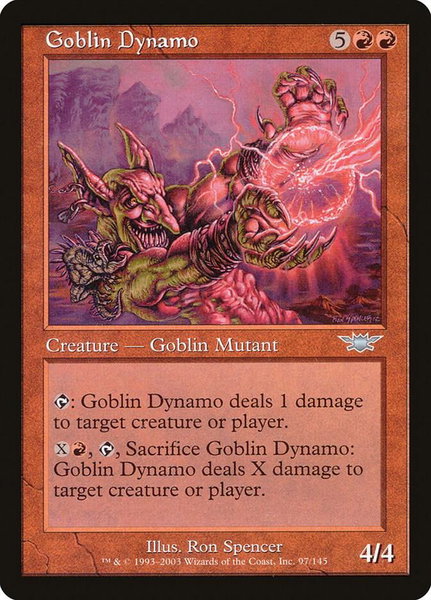 Goblin Dynamo trading card from Legions Goblin Dynamo - Legions Magic: The Gathering trading card