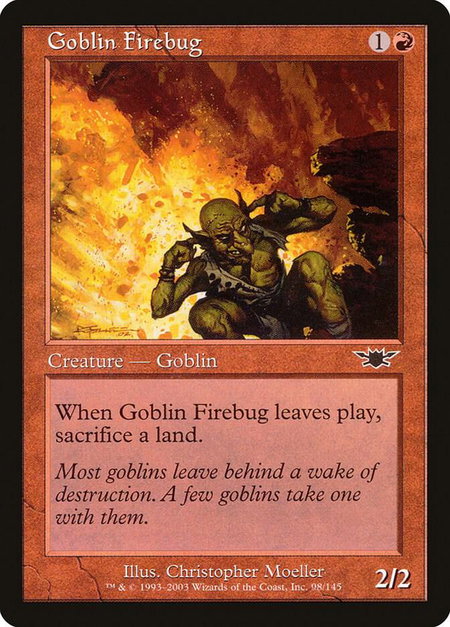 Goblin Firebug - Legions Magic: The Gathering trading card