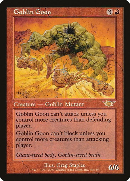 Goblin Goon trading card from Legions Goblin Goon - Legions Magic: The Gathering trading card