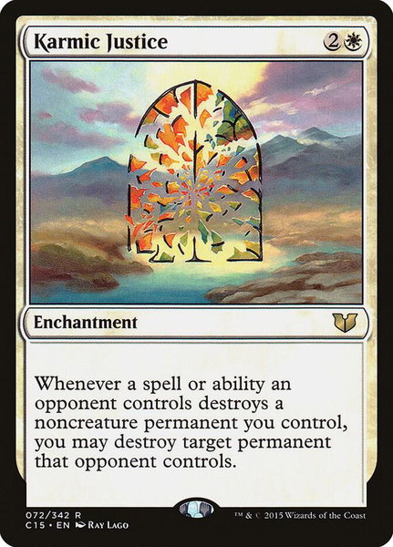 Karmic Justice trading card from Commander 2015 Karmic Justice - Commander 2015 Magic: The Gathering trading card