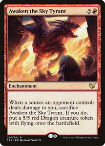 Awaken the Sky Tyrant - Commander 2015 (C15) #24 - Rare Magic: The Gathering Trading Card