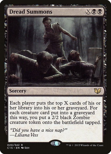 Dread Summons trading card from Commander 2015 Dread Summons - Commander 2015 Magic: The Gathering trading card