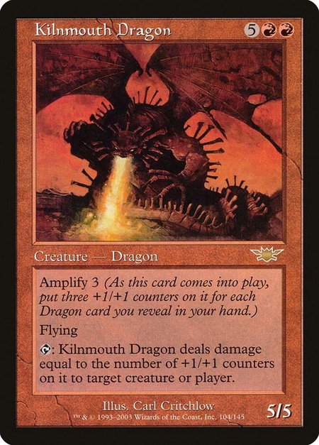 Kilnmouth Dragon - Legions Magic: The Gathering trading card