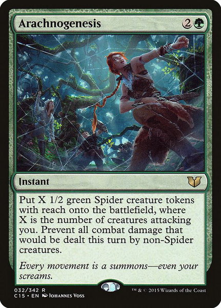 Arachnogenesis trading card from Commander 2015 Arachnogenesis - Commander 2015 Magic: The Gathering trading card