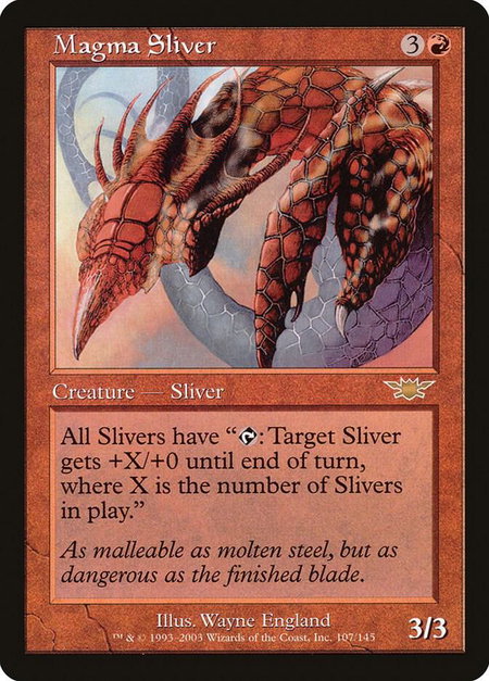 Magma Sliver - Legions Magic: The Gathering trading card