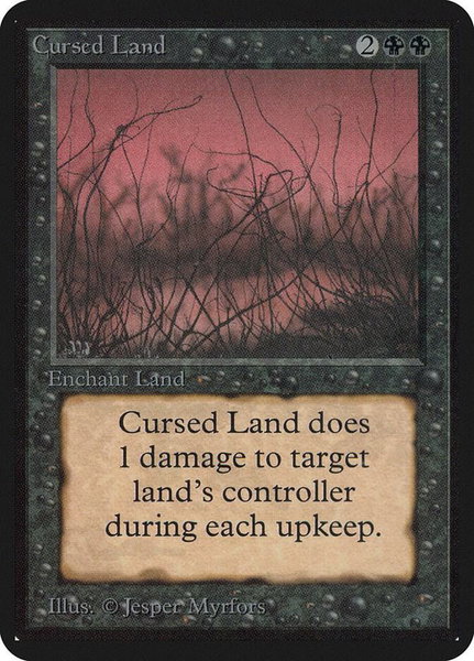 Cursed Land trading card from Alpha Edition Cursed Land - Alpha Edition Magic: The Gathering trading card