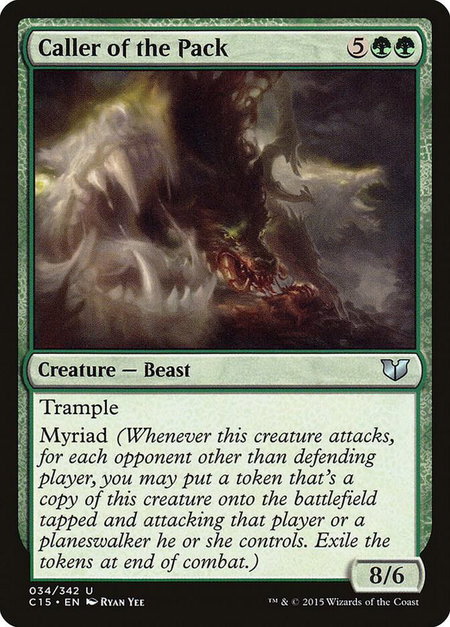 Caller of the Pack trading card from Commander 2015 Caller of the Pack - Commander 2015 Magic: The Gathering trading card
