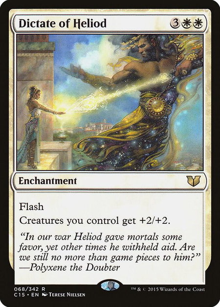 Dictate of Heliod trading card from Commander 2015 Dictate of Heliod - Commander 2015 Magic: The Gathering trading card