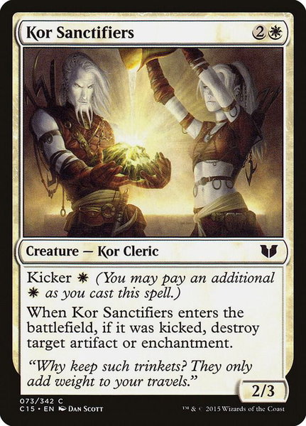 Kor Sanctifiers trading card from Commander 2015 Kor Sanctifiers - Commander 2015 Magic: The Gathering trading card