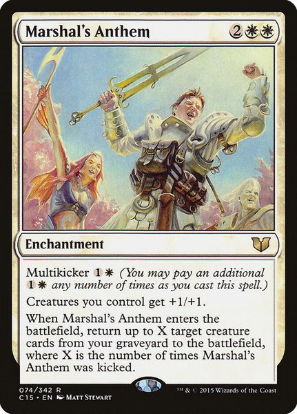 Marshal's Anthem trading card from Commander 2015 Marshal's Anthem - Commander 2015 Magic: The Gathering trading card