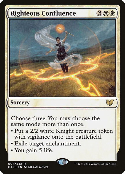 Righteous Confluence trading card from Commander 2015 Righteous Confluence - Commander 2015 Magic: The Gathering trading card