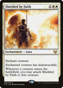 Shielded by Faith - Commander 2015 (C15) #8 - Rare Magic: The Gathering Trading Card