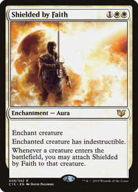 Shielded by Faith - Commander 2015 (C15) #8 - Rare Magic: The Gathering Trading Card