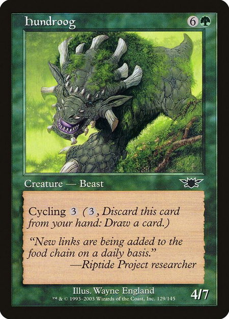 Hundroog - Legions Magic: The Gathering trading card