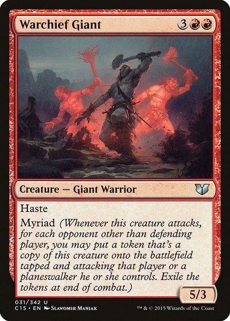 Warchief Giant trading card from Commander 2015 Warchief Giant - Commander 2015 Magic: The Gathering trading card