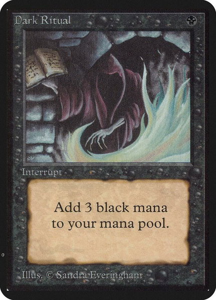 Dark Ritual trading card from Alpha Edition Dark Ritual - Alpha Edition Magic: The Gathering trading card
