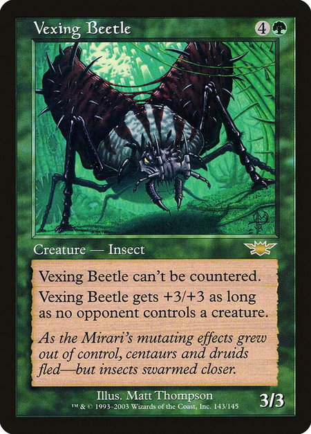 Vexing Beetle - Legions Magic: The Gathering trading card