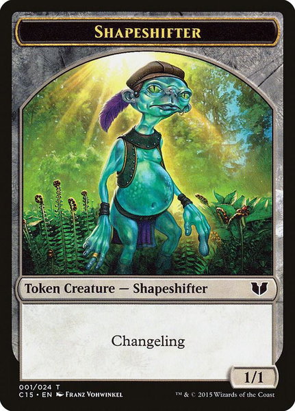 Shapeshifter // Shapeshifter Double-Sided Token trading card from Commander 2015 Shapeshifter // Shapeshifter Double-Sided Token - Commander 2015 Magic: The Gathering trading card
