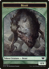 Beast // Snake (017) Double-Sided Token - Commander 2015 (C15) #13 - Token Magic: The Gathering Trading Card