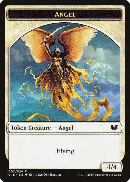 Angel // Knight (Vigilance) Double-Sided Token - Commander 2015 Magic: The Gathering trading card