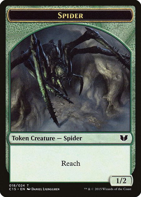 Spider // Dragon Double-Sided Token trading card from Commander 2015 Spider // Dragon Double-Sided Token - Commander 2015 Magic: The Gathering trading card