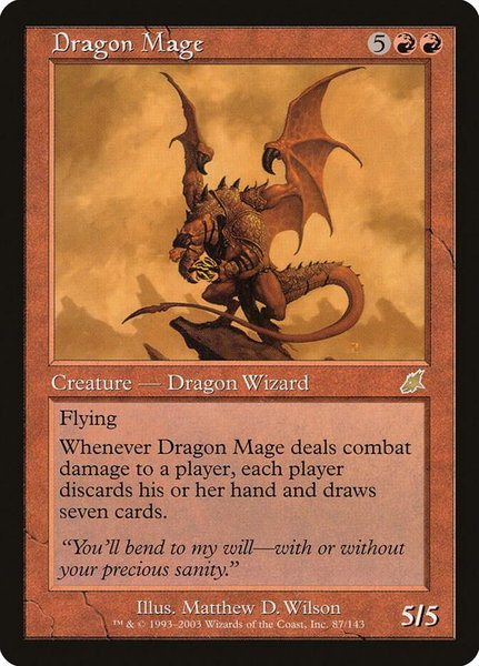Dragon Mage trading card from Scourge Dragon Mage - Scourge Magic: The Gathering trading card