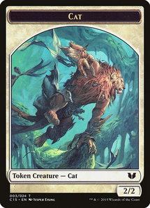Cat // Zombie Double-Sided Token - Commander 2015 (C15) #3 - Token Magic: The Gathering Trading Card