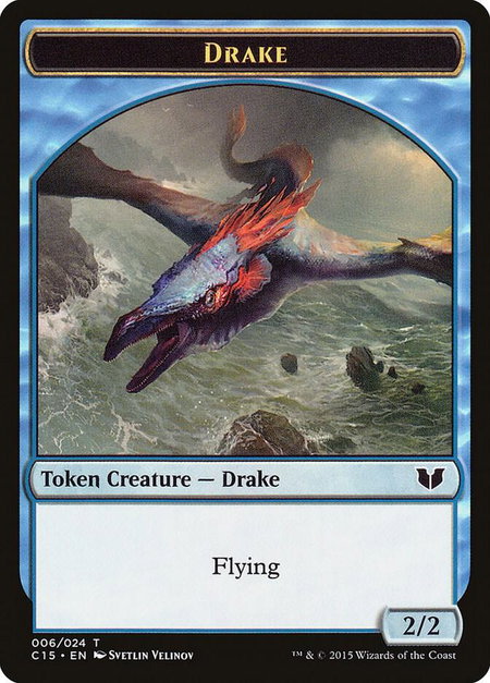 Drake // Elemental (020) Double-Sided Token trading card from Commander 2015 Drake // Elemental (020) Double-Sided Token - Commander 2015 Magic: The Gathering trading card