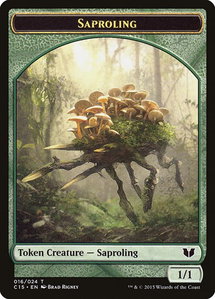 Saproling // Spider Double-Sided Token - Commander 2015 (C15) #16 - Token Magic: The Gathering Trading Card