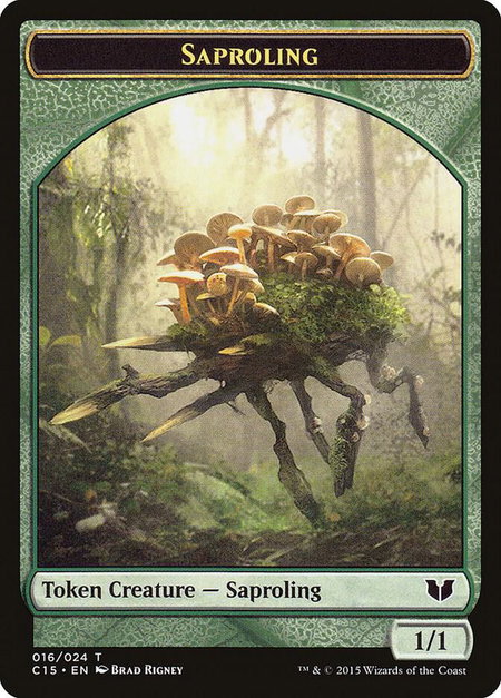 Saproling // Spider Double-Sided Token trading card from Commander 2015 Saproling // Spider Double-Sided Token - Commander 2015 Magic: The Gathering trading card