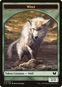 Wolf // Zombie Double-Sided Token - Commander 2015 (C15) #19 - Token Magic: The Gathering Trading Card