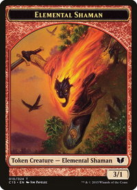 Elemental Shaman // Shapeshifter Double-Sided Token - Commander 2015 (C15) #10 - Token Magic: The Gathering Trading Card