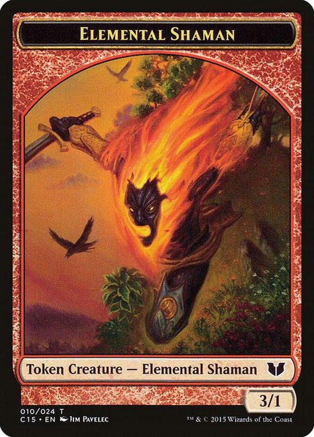 Elemental Shaman // Shapeshifter Double-Sided Token trading card from Commander 2015 Elemental Shaman // Shapeshifter Double-Sided Token - Commander 2015 Magic: The Gathering trading card