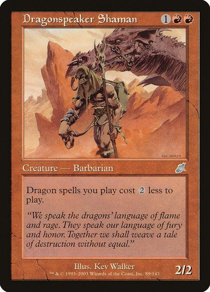 Dragonspeaker Shaman trading card from Scourge Dragonspeaker Shaman - Scourge Magic: The Gathering trading card