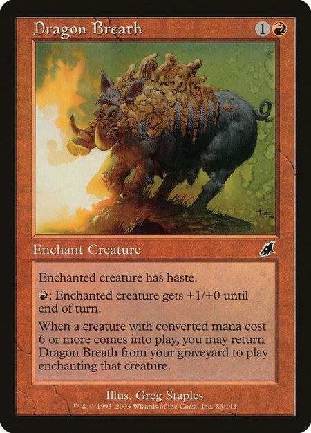 Dragon Breath trading card from Scourge Dragon Breath - Scourge Magic: The Gathering trading card