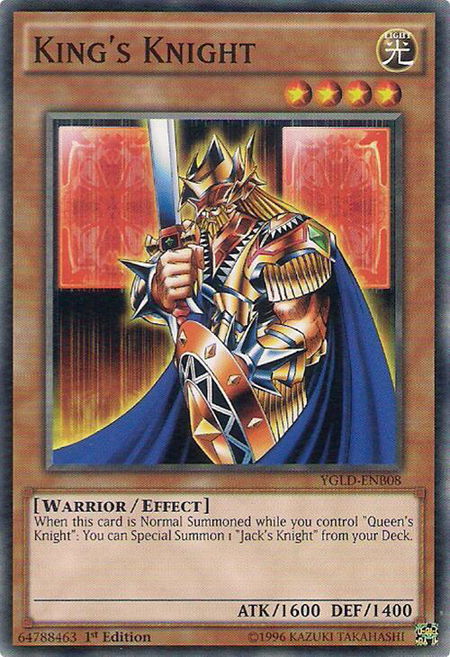 King's Knight (B) trading card from King of Games: Yugi's Legendary Decks King's Knight (B) - King of Games: Yugi's Legendary Decks YuGiOh trading card