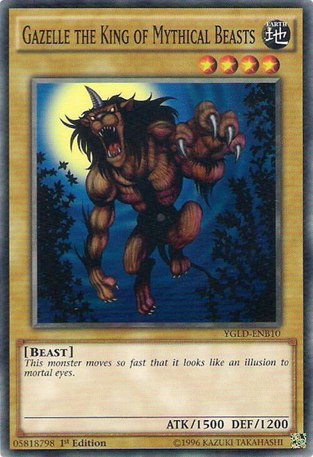 Gazelle the King of Mythical Beasts - King of Games: Yugi's Legendary Decks YuGiOh trading card