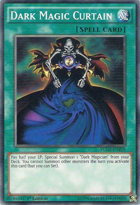 Dark Magic Curtain trading card from King of Games: Yugi's Legendary Decks Dark Magic Curtain - King of Games: Yugi's Legendary Decks YuGiOh trading card