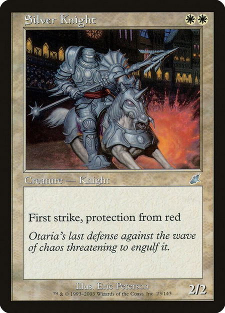 Silver Knight trading card from Scourge Silver Knight - Scourge Magic: The Gathering trading card