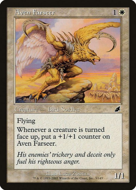 Aven Farseer trading card from Scourge Aven Farseer - Scourge Magic: The Gathering trading card