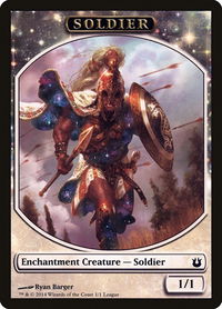 Soldier Token (Born of the Gods) - League Promos (LEP) #1 - Token Magic: The Gathering Trading Card