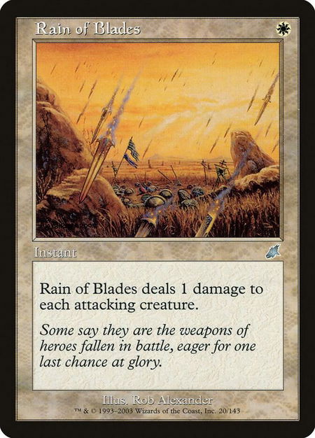 Rain of Blades trading card from Scourge Rain of Blades - Scourge Magic: The Gathering trading card